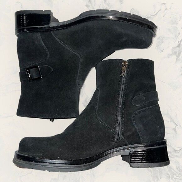 La Canadienne Gavan Suede Buckle Bootie Waterproof Platform Womens Size 7.5M - Picture 4 of 9